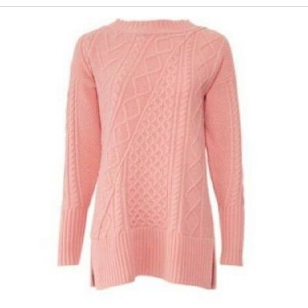 NWT J. Crew oversized patchwork cable-knit sweater